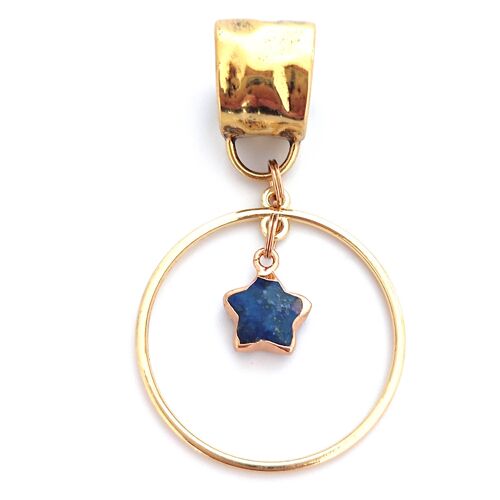 Hanging Star Scarf Jewellery - Blue Lapis