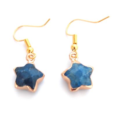 Pendientes Estrella Colgante - Lapislázuli Azul