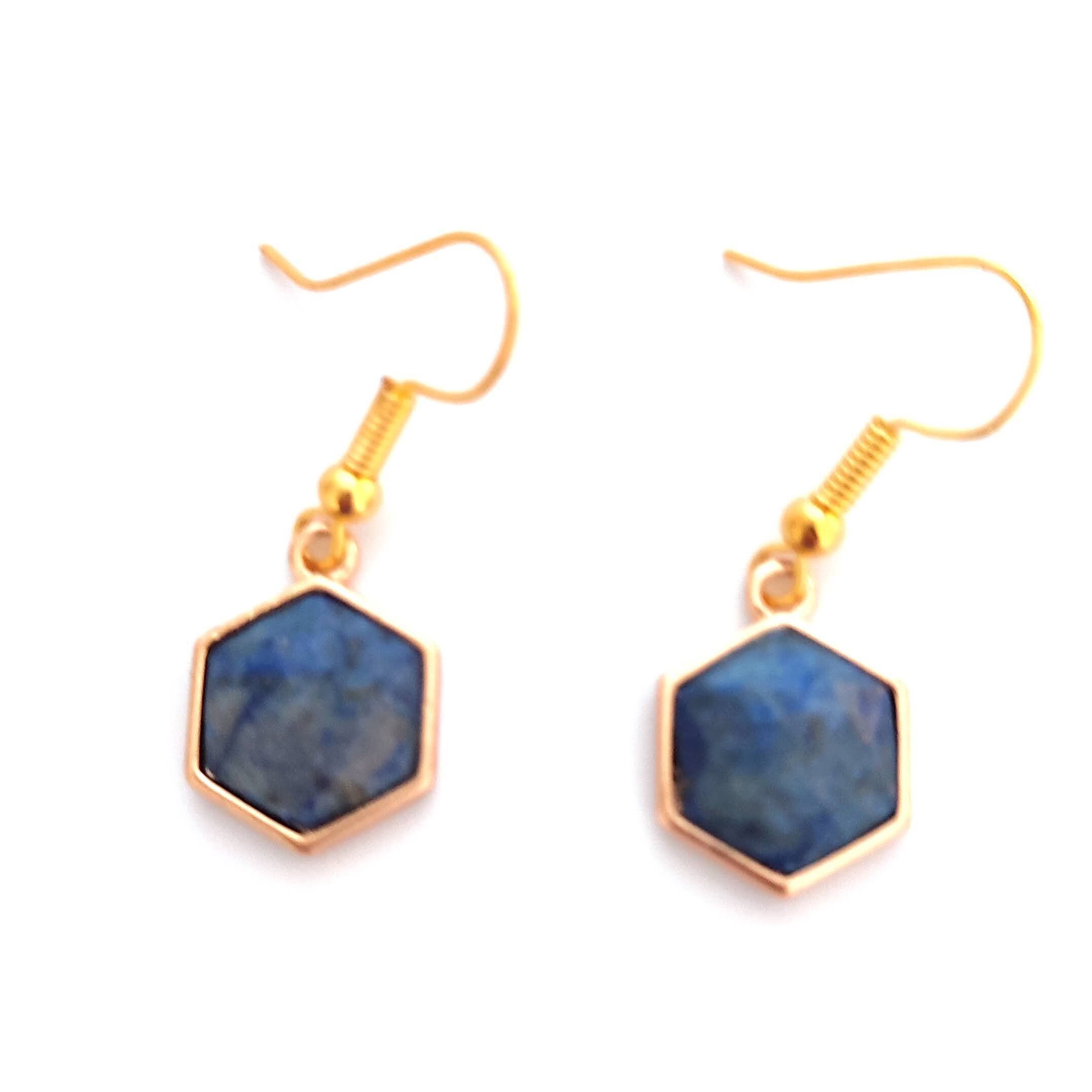 Orecchini pendenti Hexgaon - Lapislazzuli