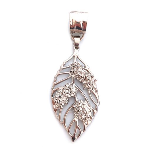 Large Leaf with Tinsel Scarf Jewellery - Silver