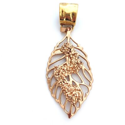 Large Leaf with Tinsel Scarf Jewellery - Gold