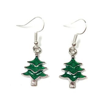 Boucles d'oreilles arbre de Noël