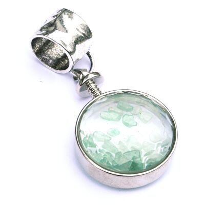 Joyería de bufanda - Medallón de bolsillo de cristal verde