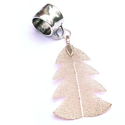 Bijoux d'écharpe d'arbre de Noël de vraie feuille