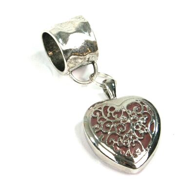 Scarf Jewellery - Rose Quartz Heart