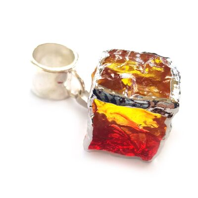 Crystal Cube Schal Schmuck - Rot/Gelb