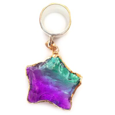 Crystal Star Scarf Jewellery - Green/Purple