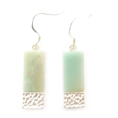 Boucles d'oreilles Rectangle - Amazonite