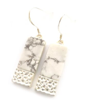 Rectangles Earrings - Howlite