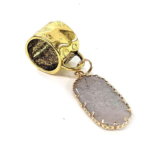 Grey Agate Oval Scarf Jewellery