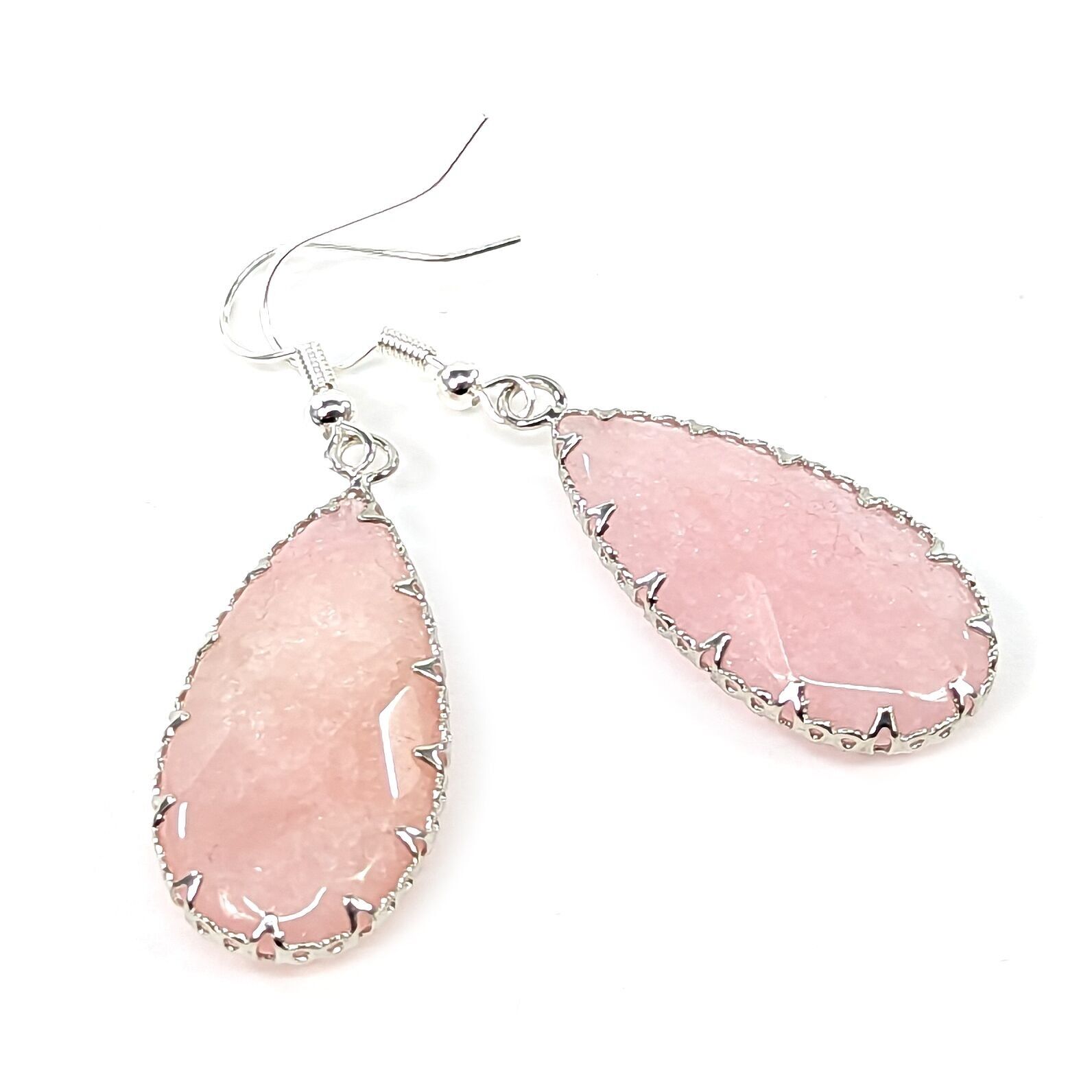 Orecchini a goccia a forma di tofo rosa