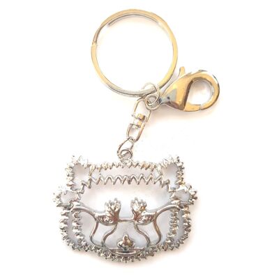 Silver Red Panda Keyring