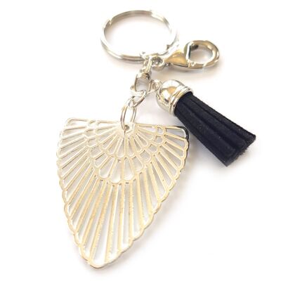 Art Deco Fan Keyring with Tassel