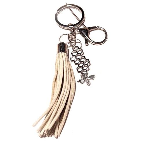 Bee & Honeycomb with Tassel Keyring