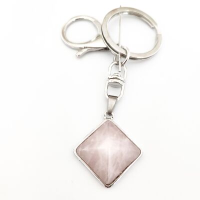 Pyramid Pendant Keyring - Pink