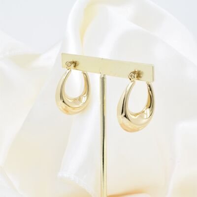 Creole drop-shaped earrings in stainless steel - BO100232