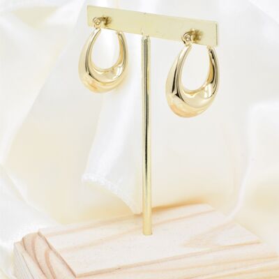 Creole drop-shaped earrings in stainless steel - BO100232