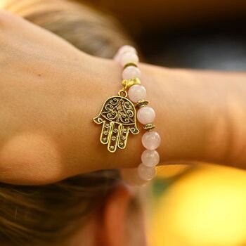 Bracelet Quartz Rose "Porte bonheur" 1