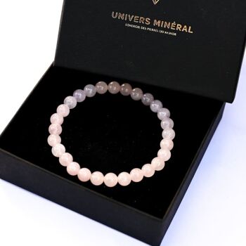Bracelet en perles de quartz rose 6mm 2