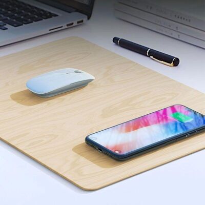 Mouse pad with induction charging area