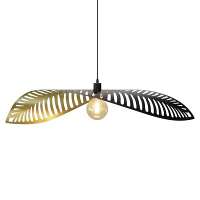 Leaf pendant light in black and gold metal exotic style Akine Large Model
