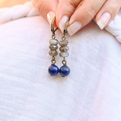 Lapis Lazuli and Labradorite earrings
