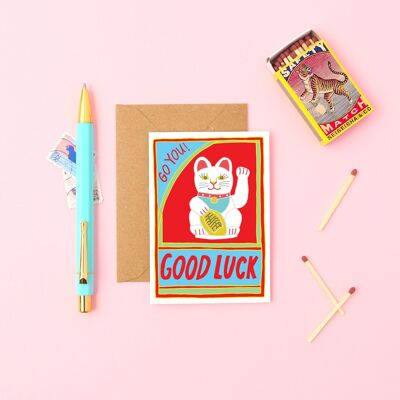 Lucky Chinese Cat | Good Luck Card | A7 Mini Card