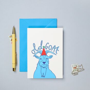 Carte de vœux de vieille chèvre | Carte d'anniversaire masculine drôle
