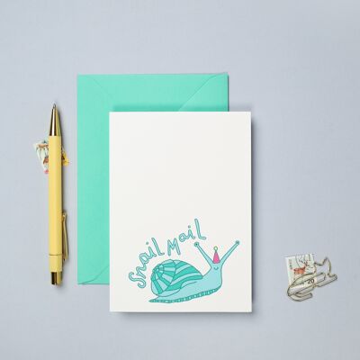 Carte de vœux par courrier escargot | Carte d'anniversaire en retard