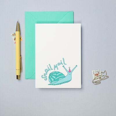 Carte de vœux par courrier escargot | Carte d'anniversaire en retard