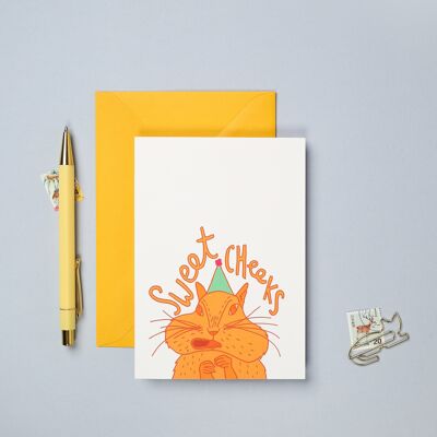 Carte de vœux Joues douces | Carte d’anniversaire drôle | Tamia
