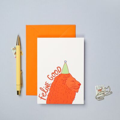Feline Good Grußkarte | Geburtstagskarte | Herzlichen Glückwunsch