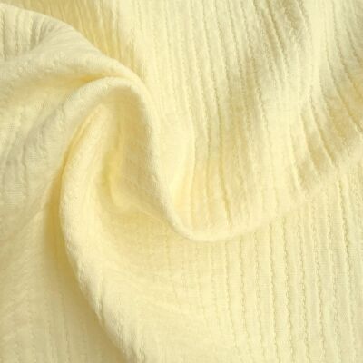 Embroidered cotton fabric TWIN - Lemon