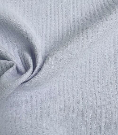 Tissu coton brodé TWIN - Bleu ciel
