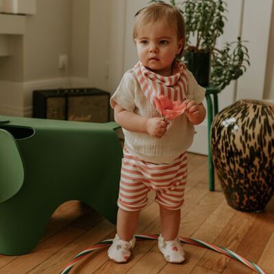 CORAL STRIPED shorts