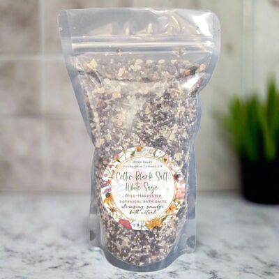 Celtic Black Salt White Sage Smudge Bath Salt Sachet