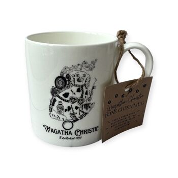 Tasse en porcelaine anglaise avec chien littéraire Wagatha Christie 3