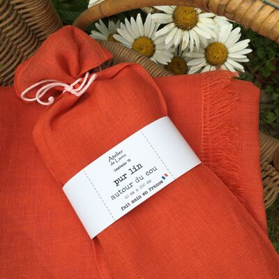 orange linen scarf