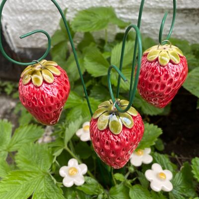 Hängende Keramik-Erdbeere, Pflanzenstecker