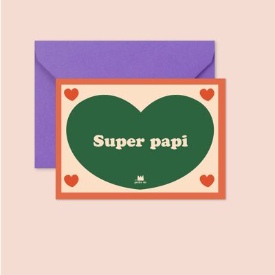 Carte + enveloppe -  Super Papi