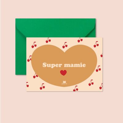 Karte + Umschlag – Super Mamie