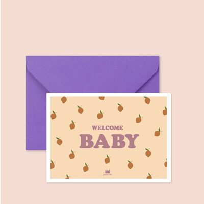 Karte + Umschlag - Willkommen Baby