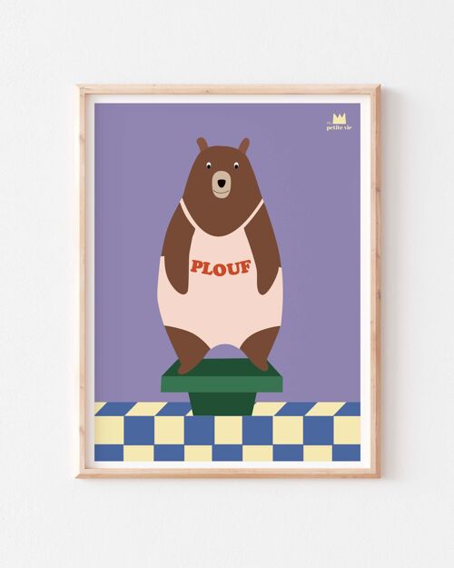 Affiche -Ours Plouf