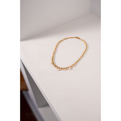 BENEDICT necklace Gold and pearly beads