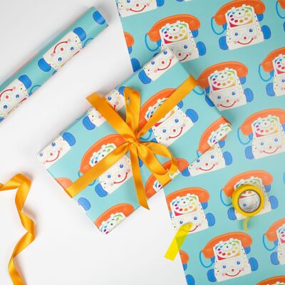 Confezione regalo per telefono giocattolo | Fogli di carta da regalo | Carta artigianale