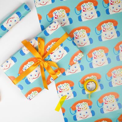 Geschenkpapier für Spielzeugtelefone | Geschenkpapierbögen | Kraftpapier