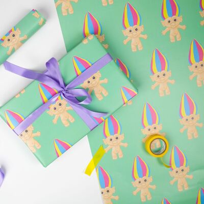 Troll Gift Wrap | Wrapping Paper Sheets | Craft Paper