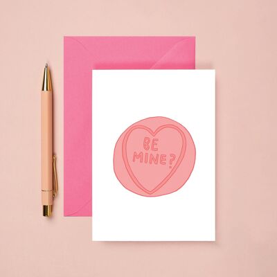 Love Hearts Greeting Card | Be Mine Valentines Card | Love