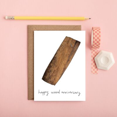 Wood Wedding Anniversary Card | Fifth Wedding Anniversary