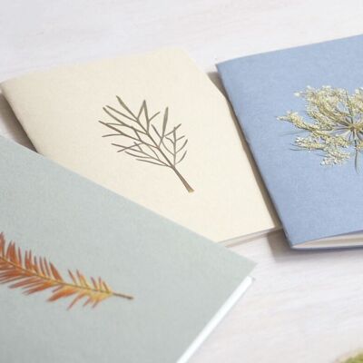 Set of 10 A6 herbarium notebooks • real pressed plants • decreasing price